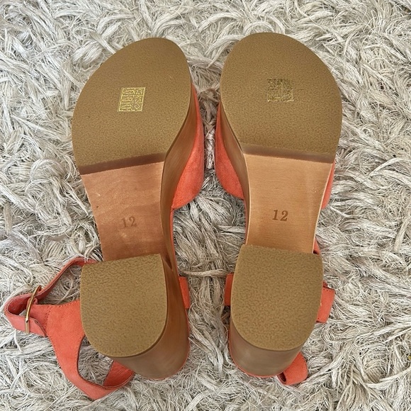 NIB Charlotte Stone Sal Suede Platform Clogs Sandals in Cerise Pink size 12 RARE - Picture 10 of 11